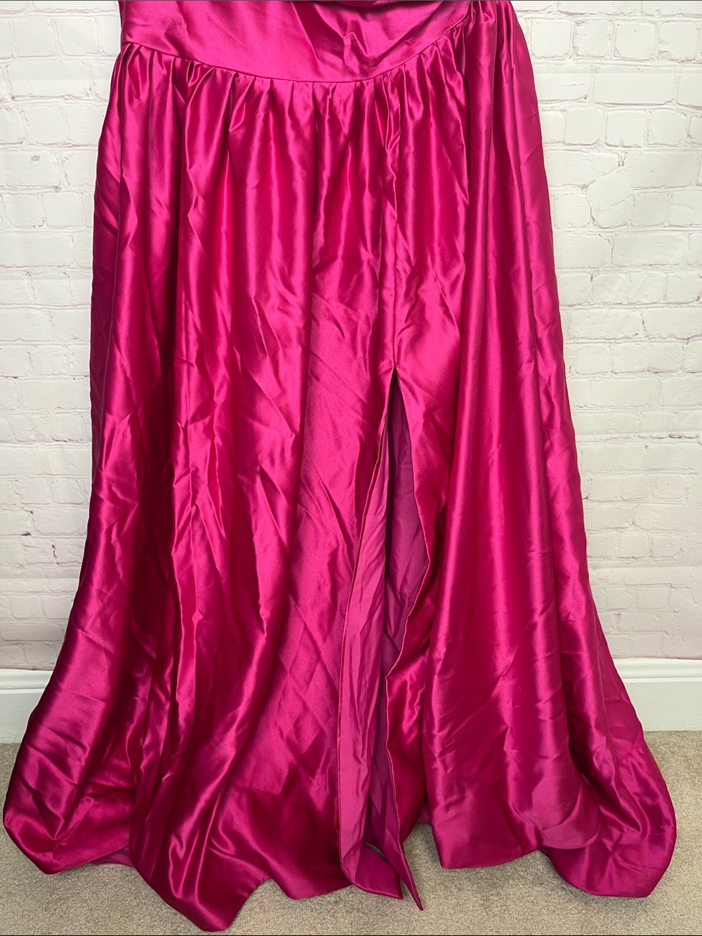 Loyeloy Fuchsia One Shoulder Floor Length Gown - Picture 3 of 14
